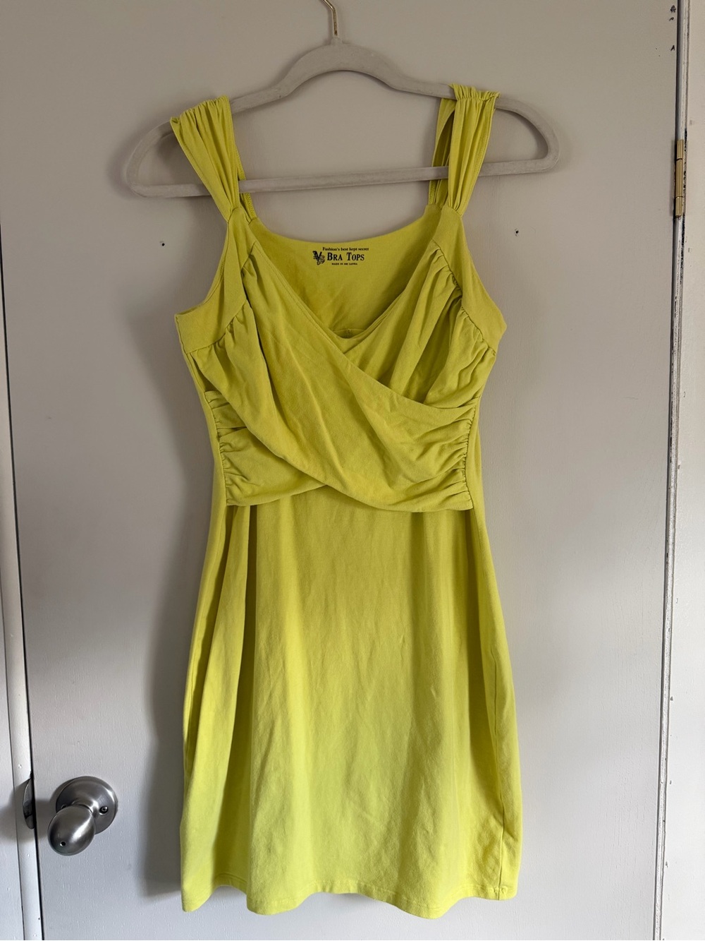 Bra Tops Highlighter Yellow Sleeveless Bodycon Dress